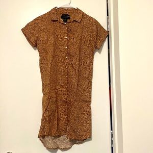 Tahari 100% Linen Shirt Dress Button Down Short Sleeve Size XS